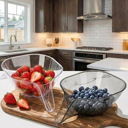 Elvanius® ClearFlow Glass Colander Bowl