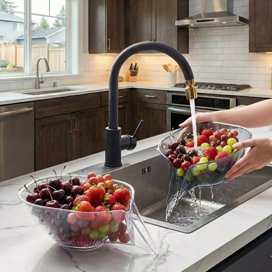 Elvanius® ClearFlow Glass Colander Bowl