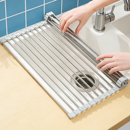 Elvanius® Roll-Up Stainless Steel Dish Drying Rack